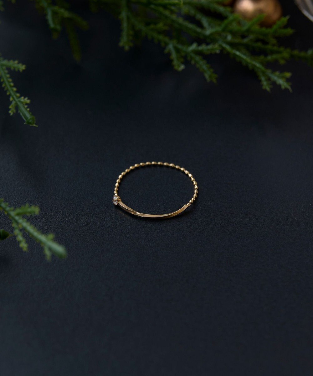 Phoebe 【K10】プレートビジューチェーンリング　ゴールド　3号/11号/13号 