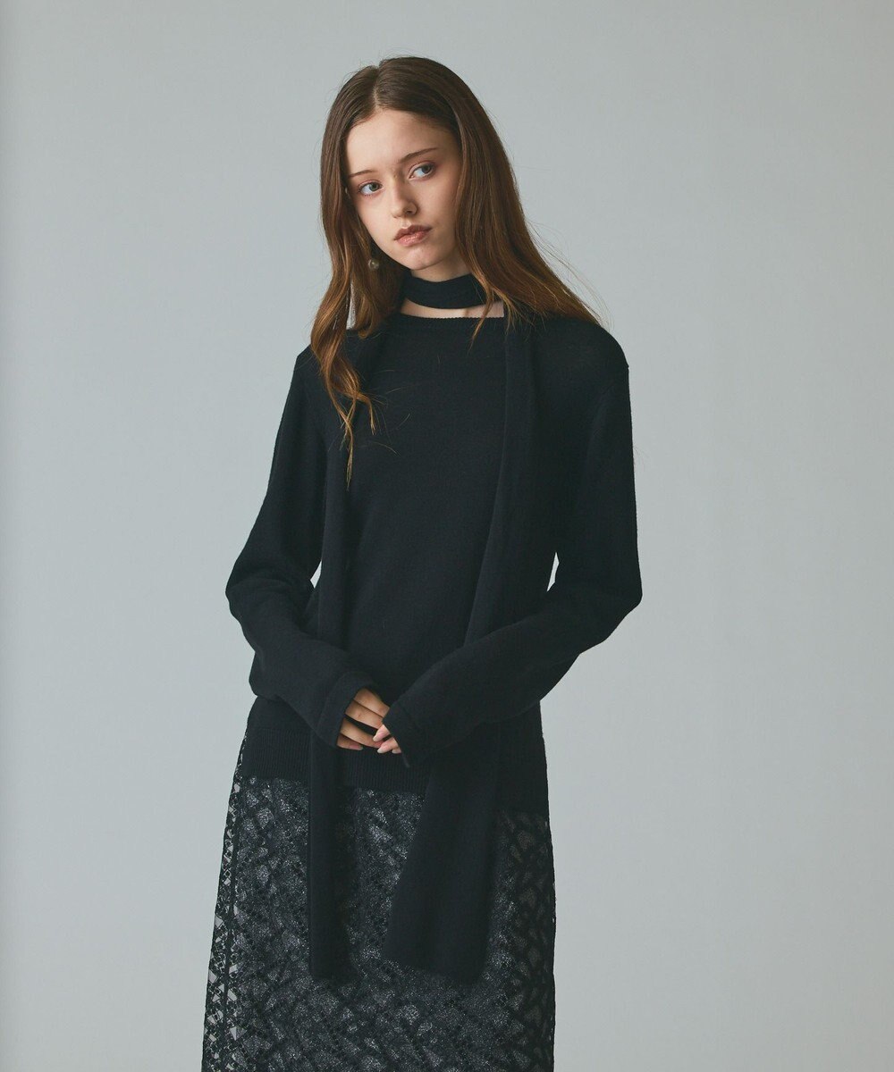 GRACE CONTINENTAL ボウ付ニットトップ 