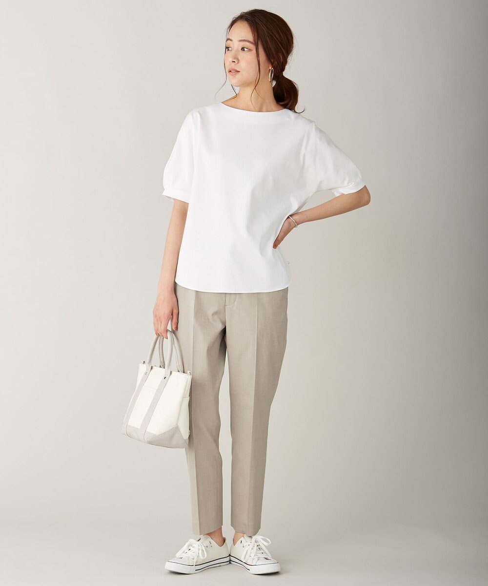 J.PRESS LADIES S 【シワになりにくい】コットンフィッティーシャーク テーパードパンツ 