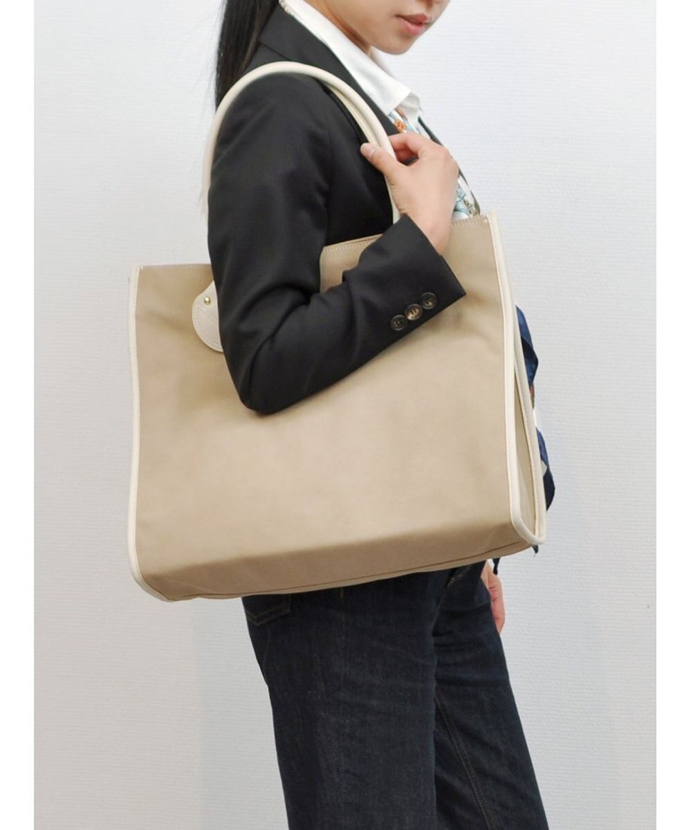 UNBILLION cachecache 丸手根革スクエアトートバッグ 