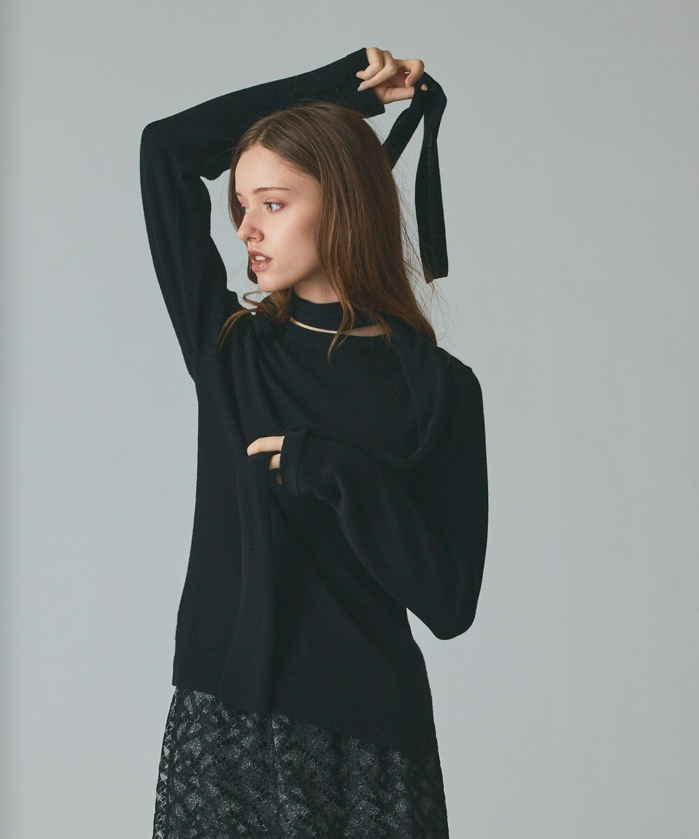 GRACE CONTINENTAL ボウ付ニットトップ 