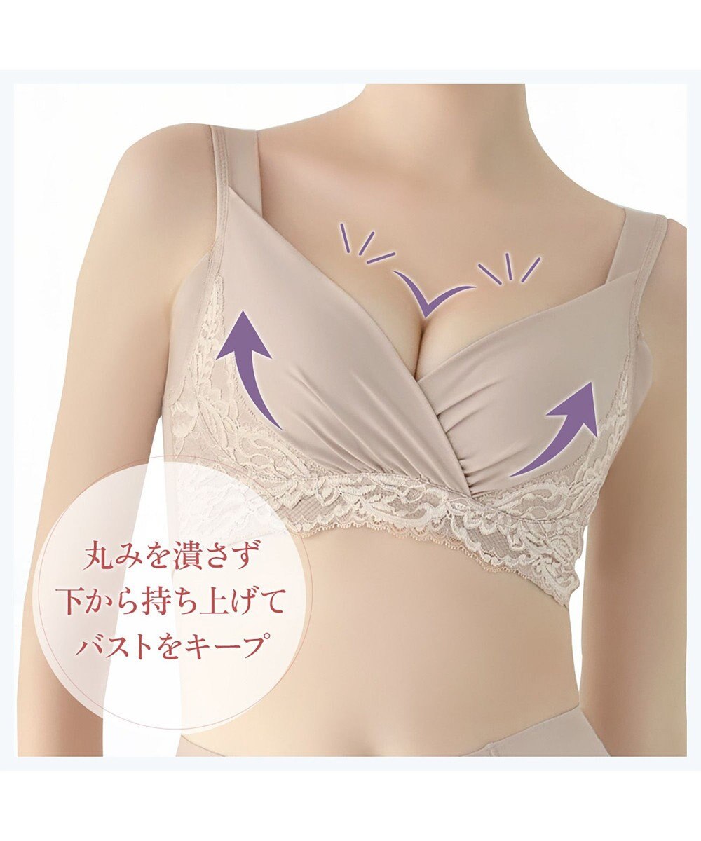 BRADELIS New York 【BRADELIS NewYork peace/ノンワイヤー】綿混トリプルキャッチFITブラ23 ブラデリス 補正 ブラジャー 接触冷感 ノンワイヤー DB123403 