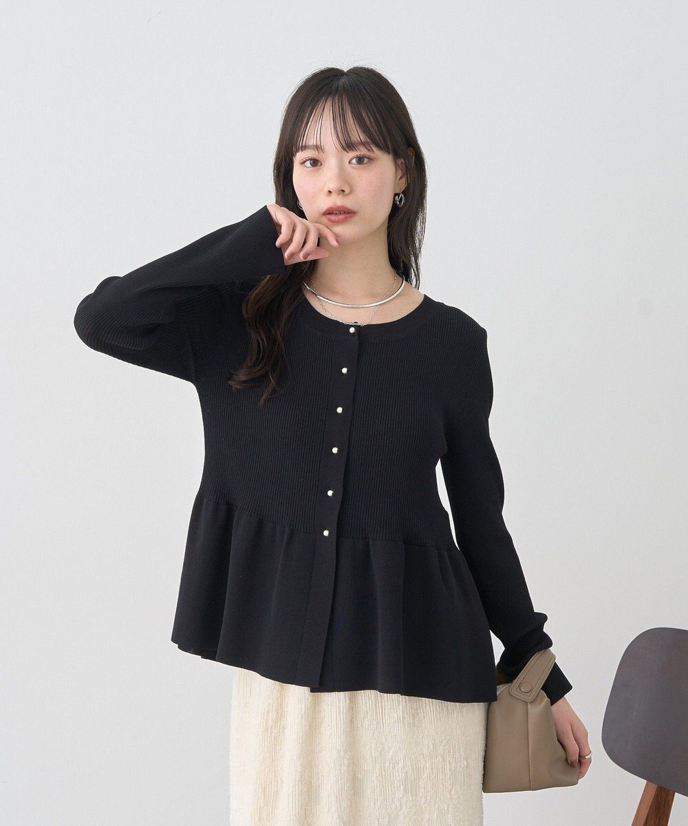 earth music&ecology 【接触冷感】ペプラムニットカーディガン 