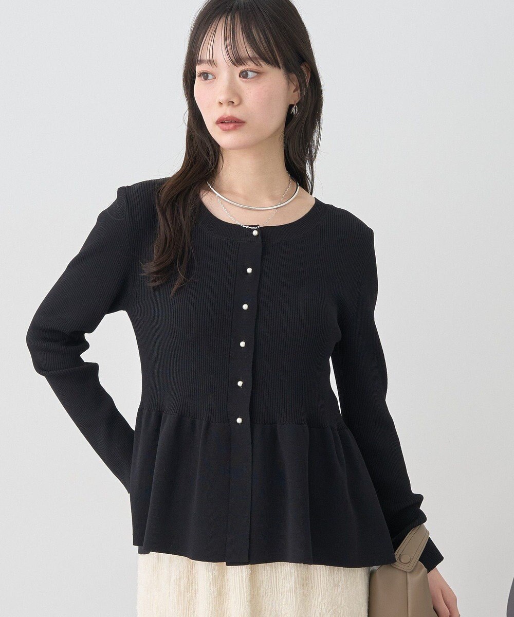 earth music&ecology 【接触冷感】ペプラムニットカーディガン 