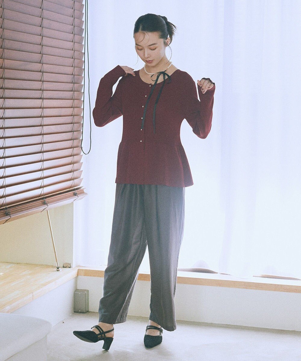 earth music&ecology 【接触冷感】ペプラムニットカーディガン 