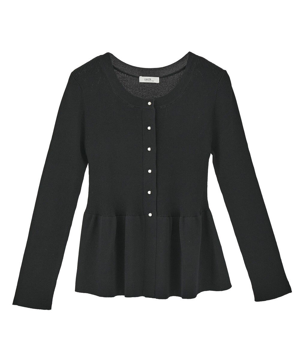 earth music&ecology 【接触冷感】ペプラムニットカーディガン 