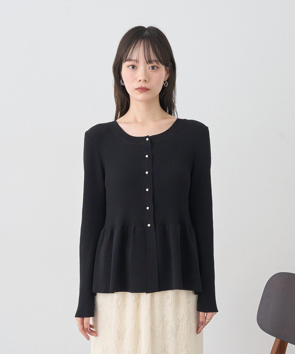 earth music&ecology 【接触冷感】ペプラムニットカーディガン 