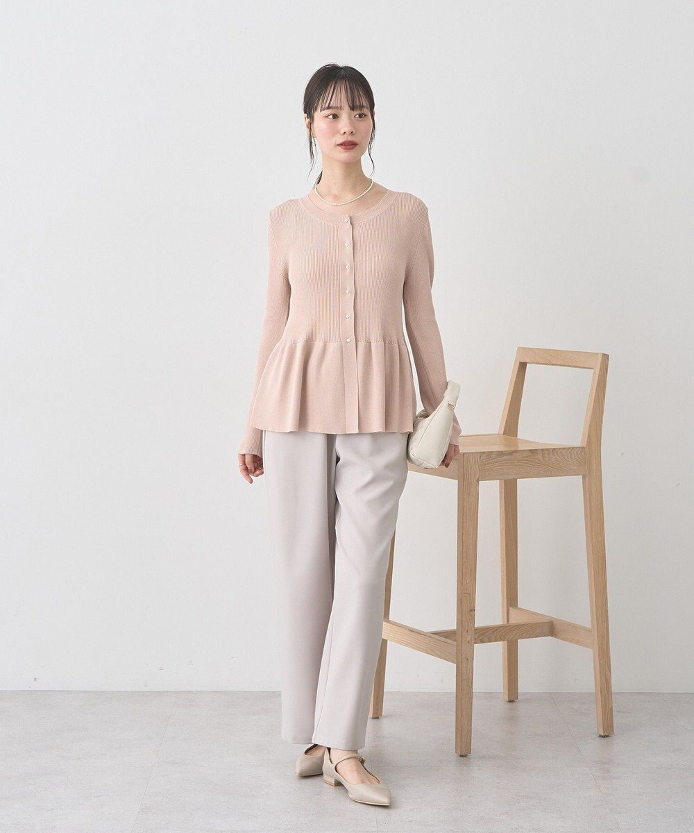 earth music&ecology 【接触冷感】ペプラムニットカーディガン 