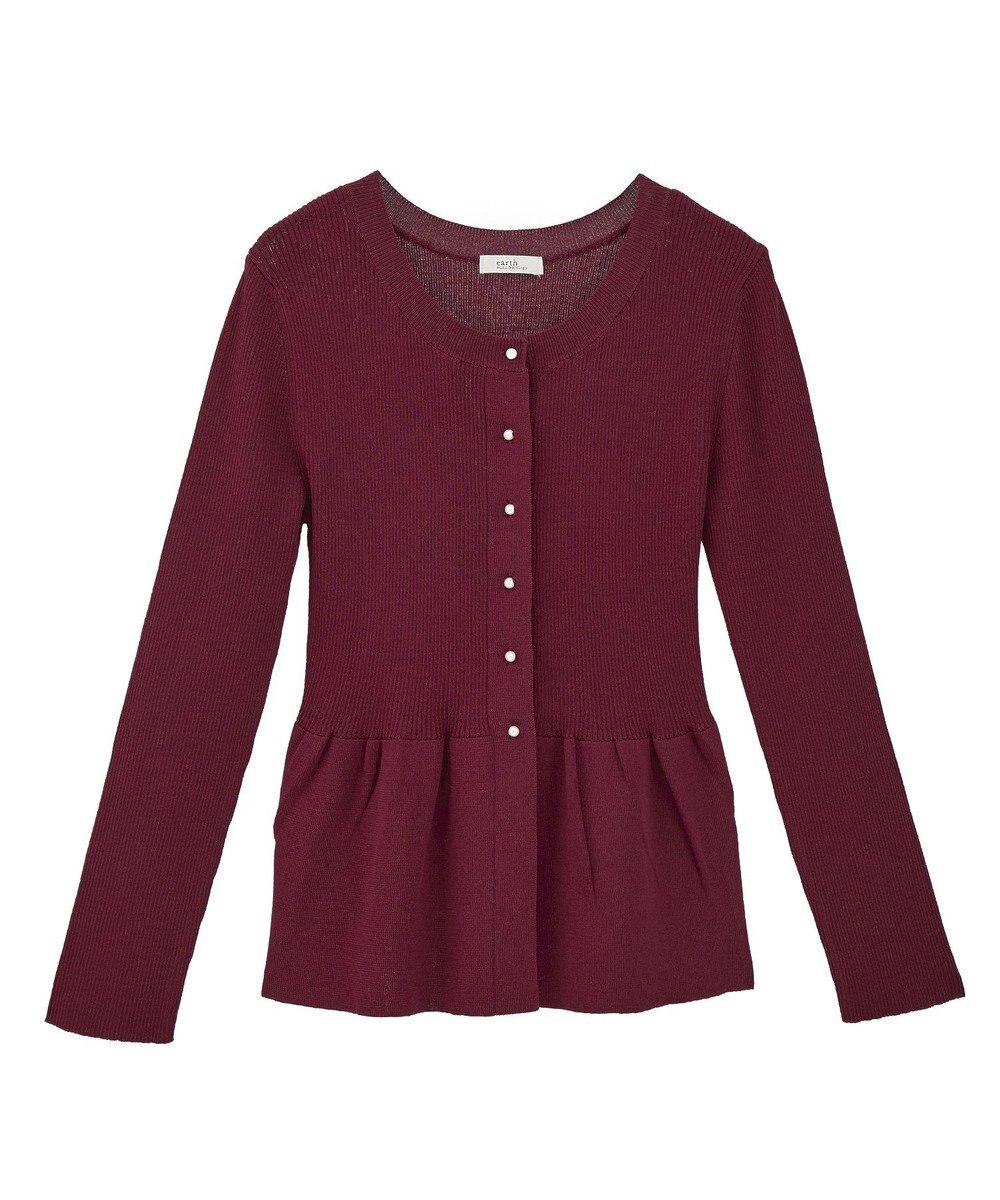 earth music&ecology 【接触冷感】ペプラムニットカーディガン 