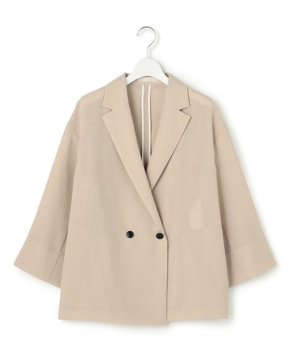 ICB ドライアセテートスラブ 8分袖ジャケット 