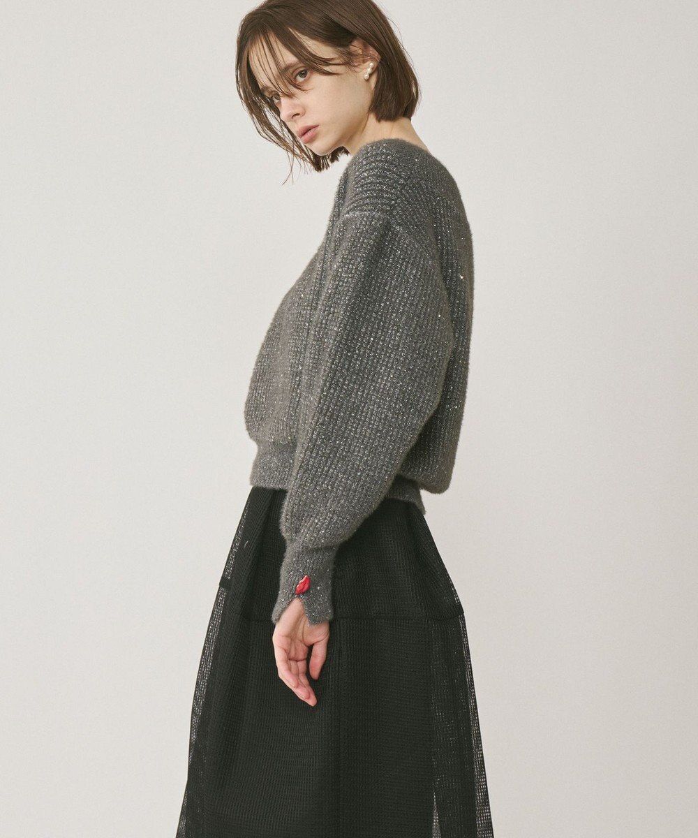 GRACE CONTINENTAL ラメリップニットトップ 