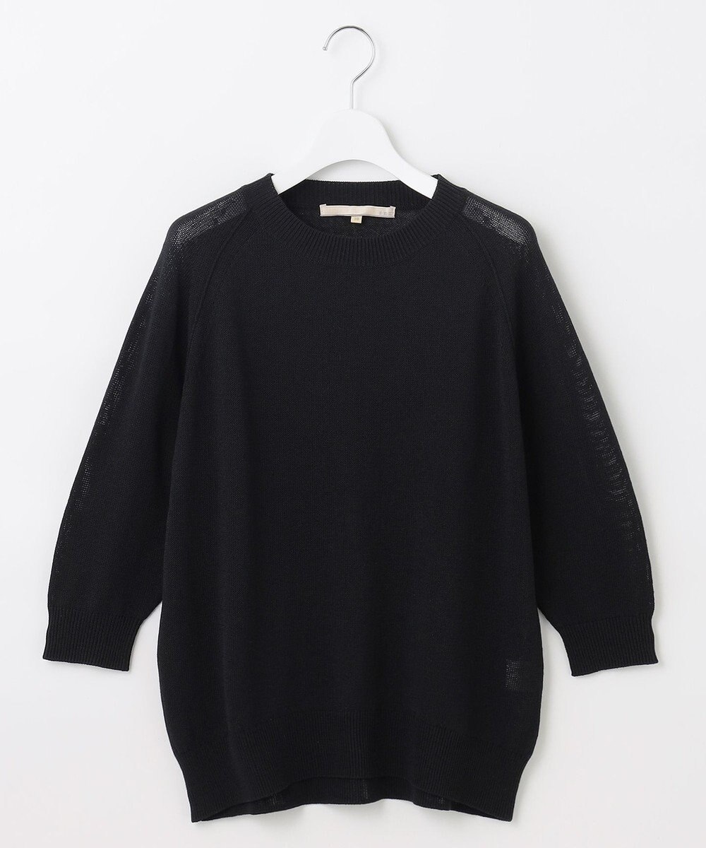 自由区 【洗える・XSサイズあり】ペーパーコットンアセテート  ニット 