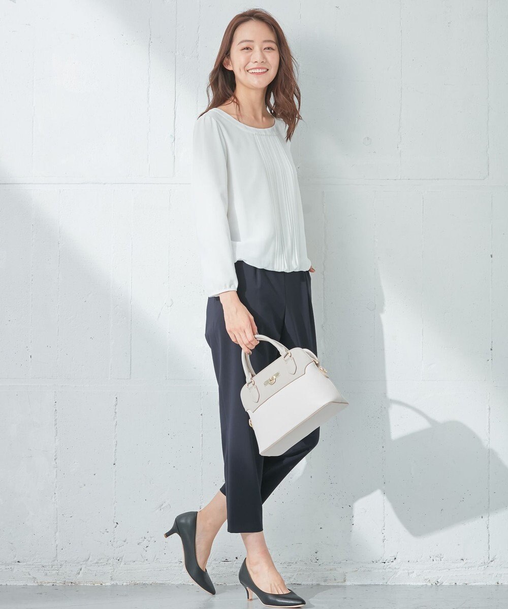 ANY SIS 【洗える】フロントプリーツシフォン ブラウス 