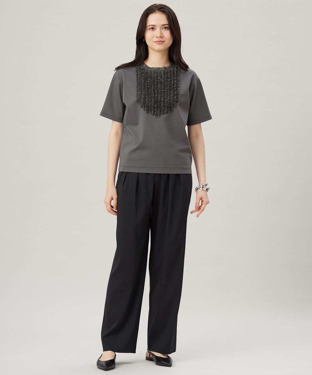 自由区 L 【接触冷感・UVカット・洗える】ベビーフリル Tシャツ 