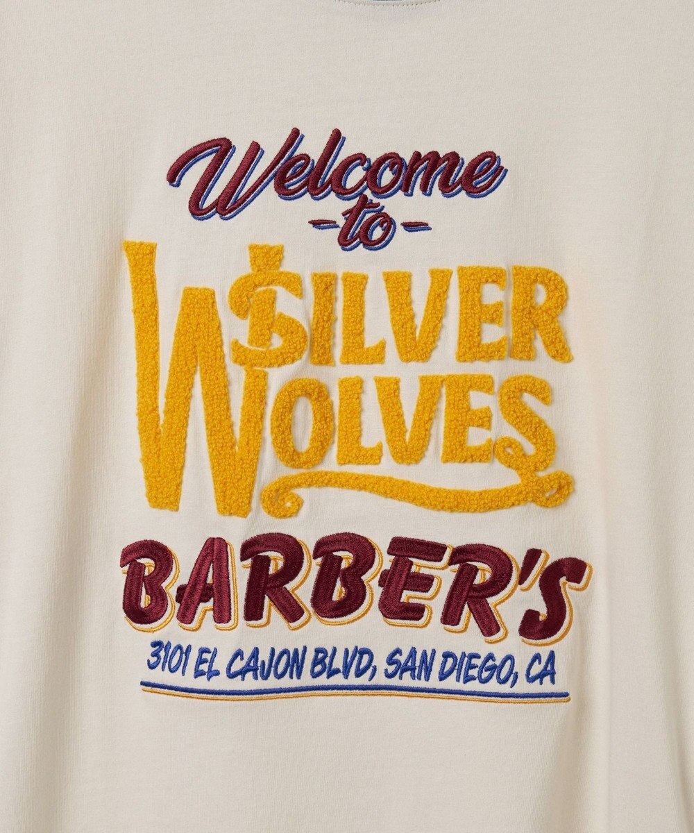 WEGO モチーフ刺繍リンガーT 