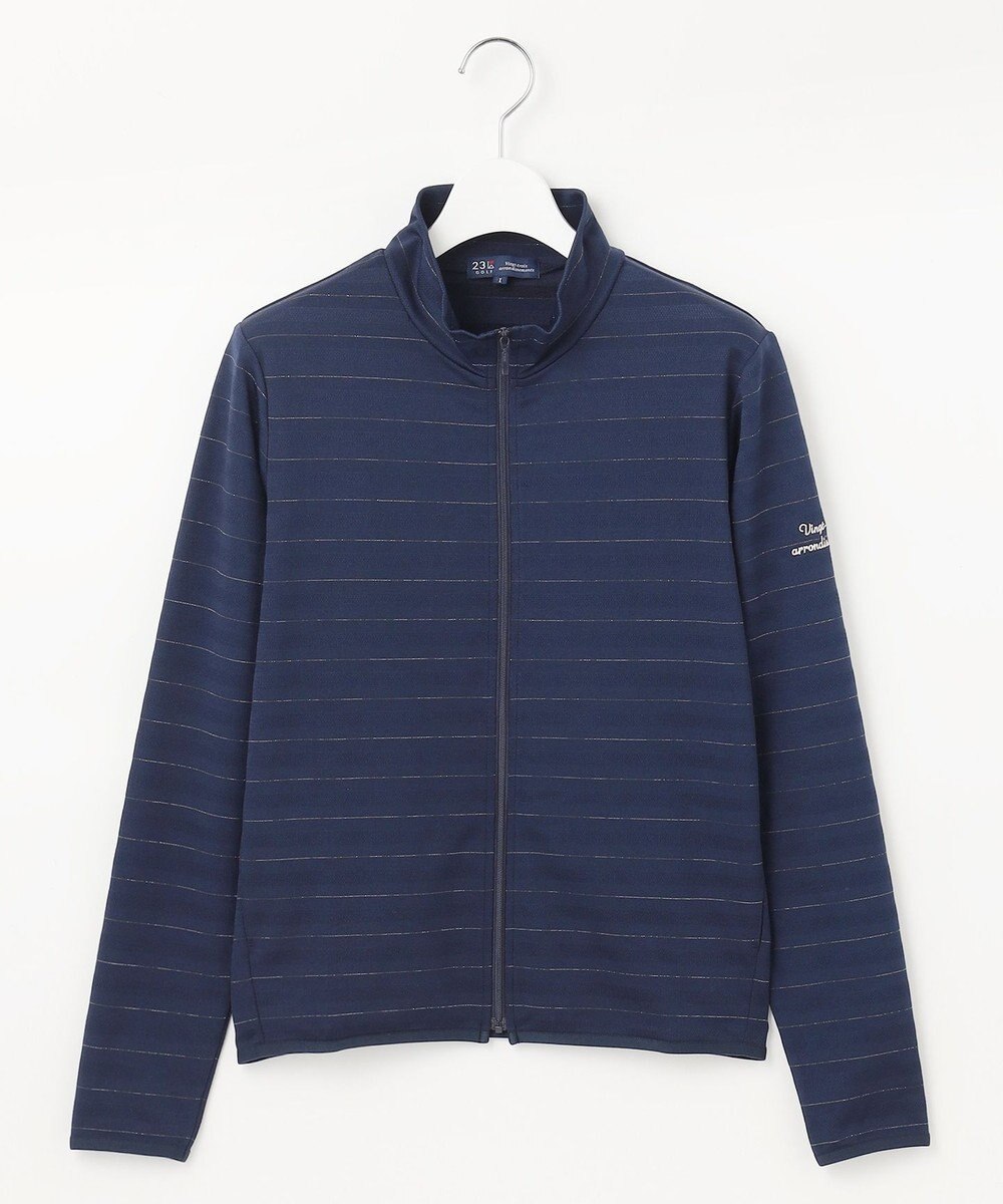 23区GOLF 【WOMEN】便利なUV羽織！【吸水速乾/UVカット】ラメボーダージャージ 