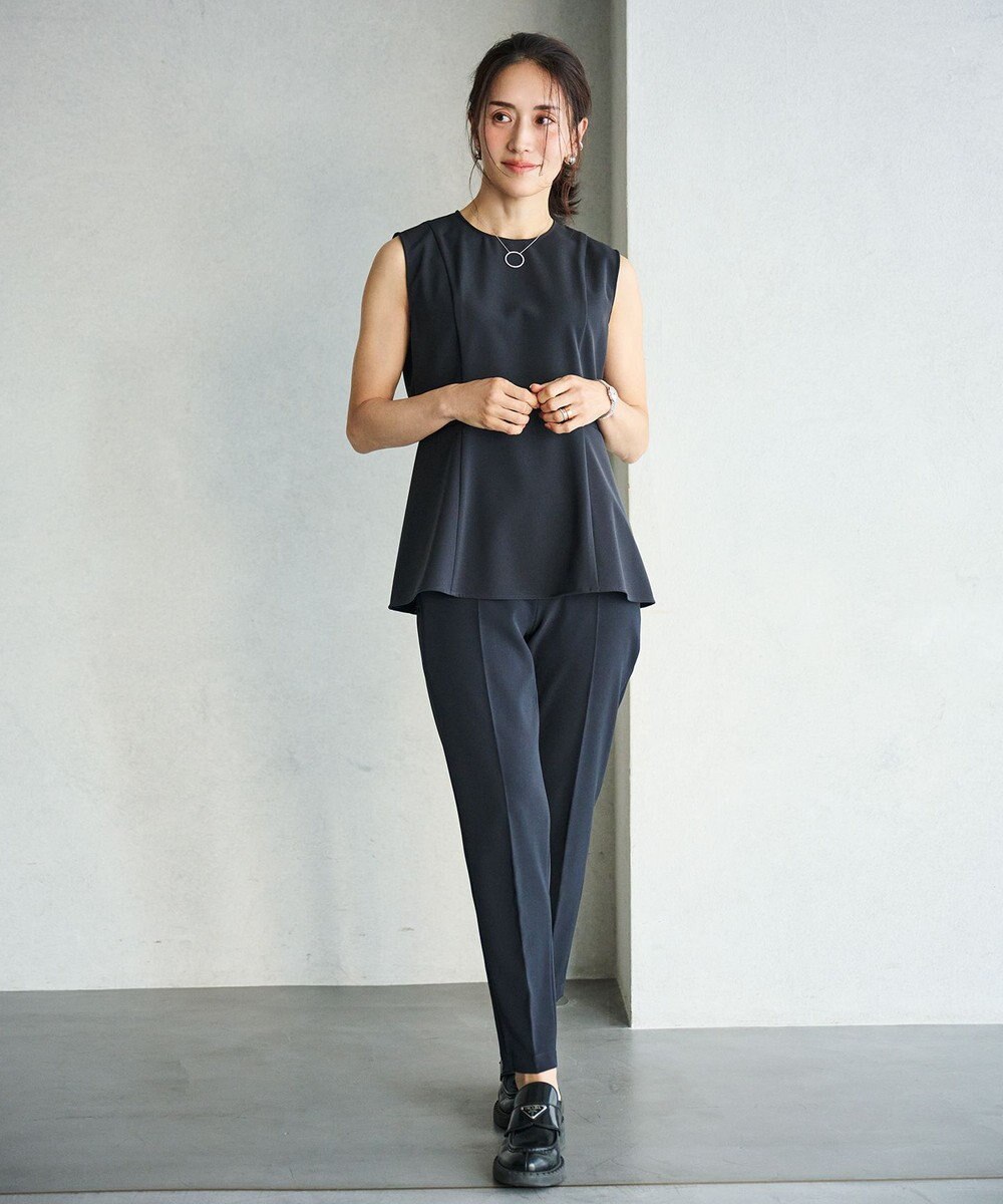 #Newans ＜亀恭子さんコラボ＞取り外し可能ケープ付きペプラムブラウス 