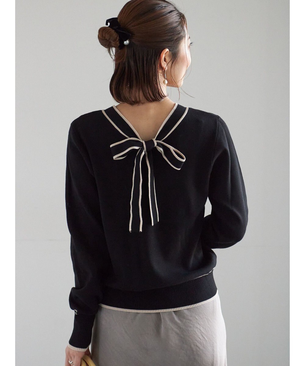 Te chichi 前後2WAYボウタイニットプルオーバー 