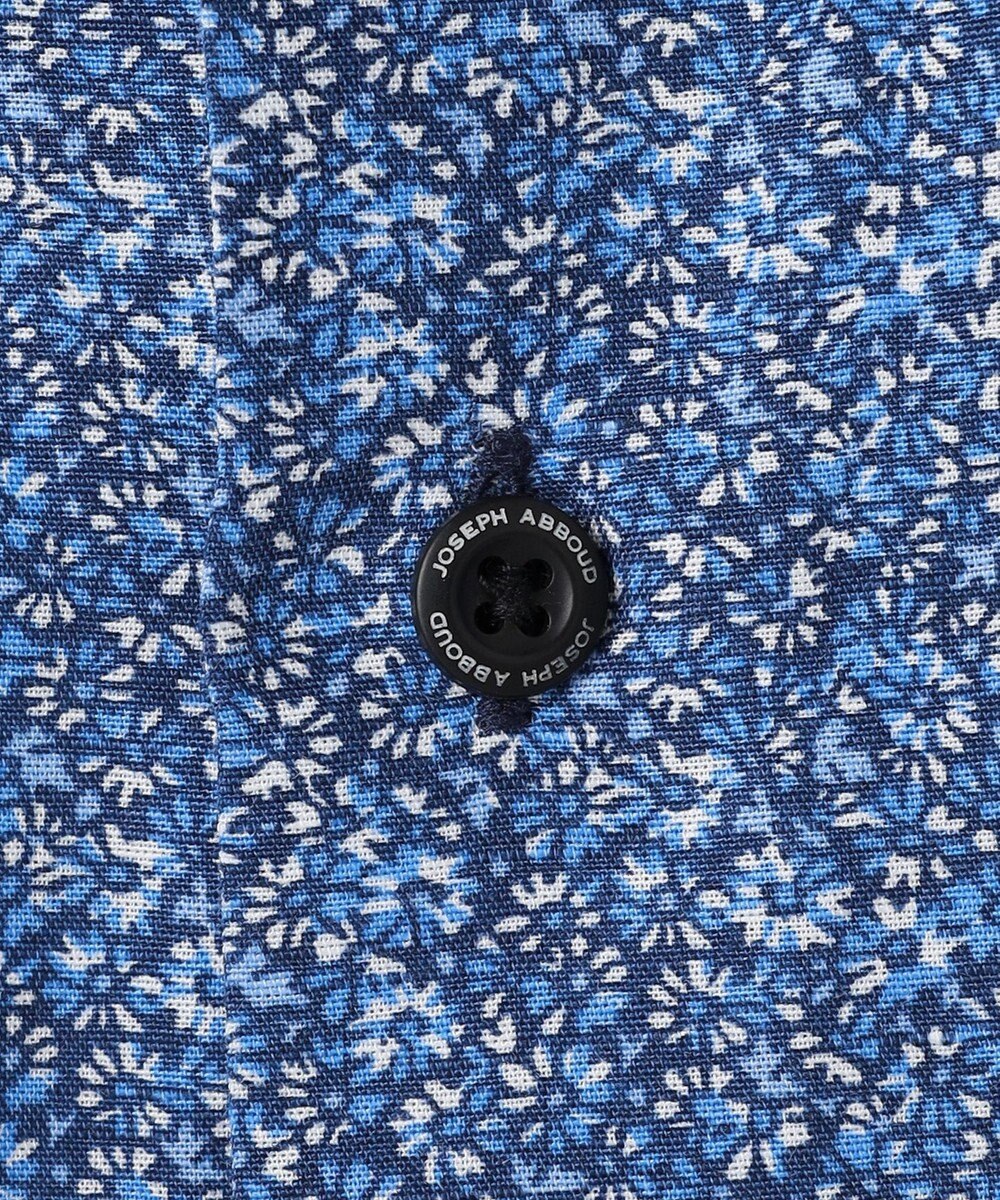 JOSEPH ABBOUD 【キングサイズ・清涼・リネンブレンド】コットンリネン ボイルフラワープリント 半袖シャツ 