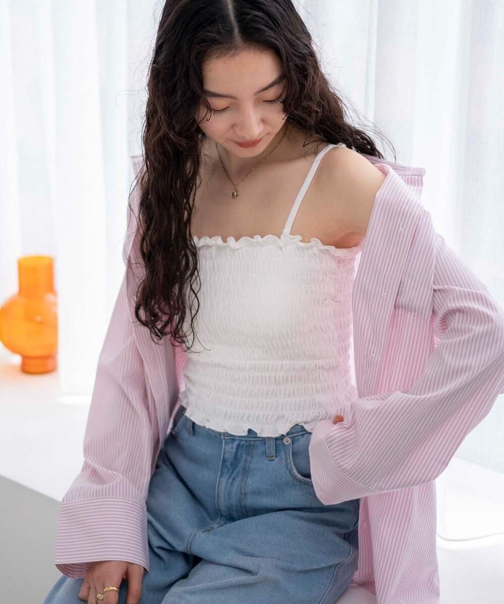 WEGO ２WAYシャーリングキャミ 