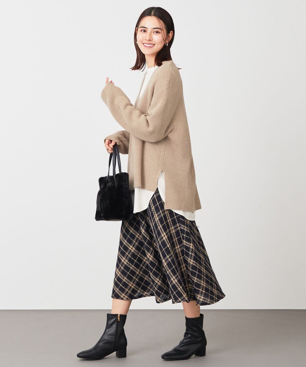 ANY ウールブレンドバルキーニット Vネック 