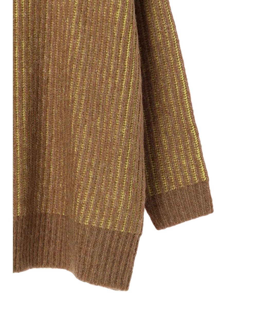 AMERICAN HOLIC バイカラー片畦ニットチュニック 