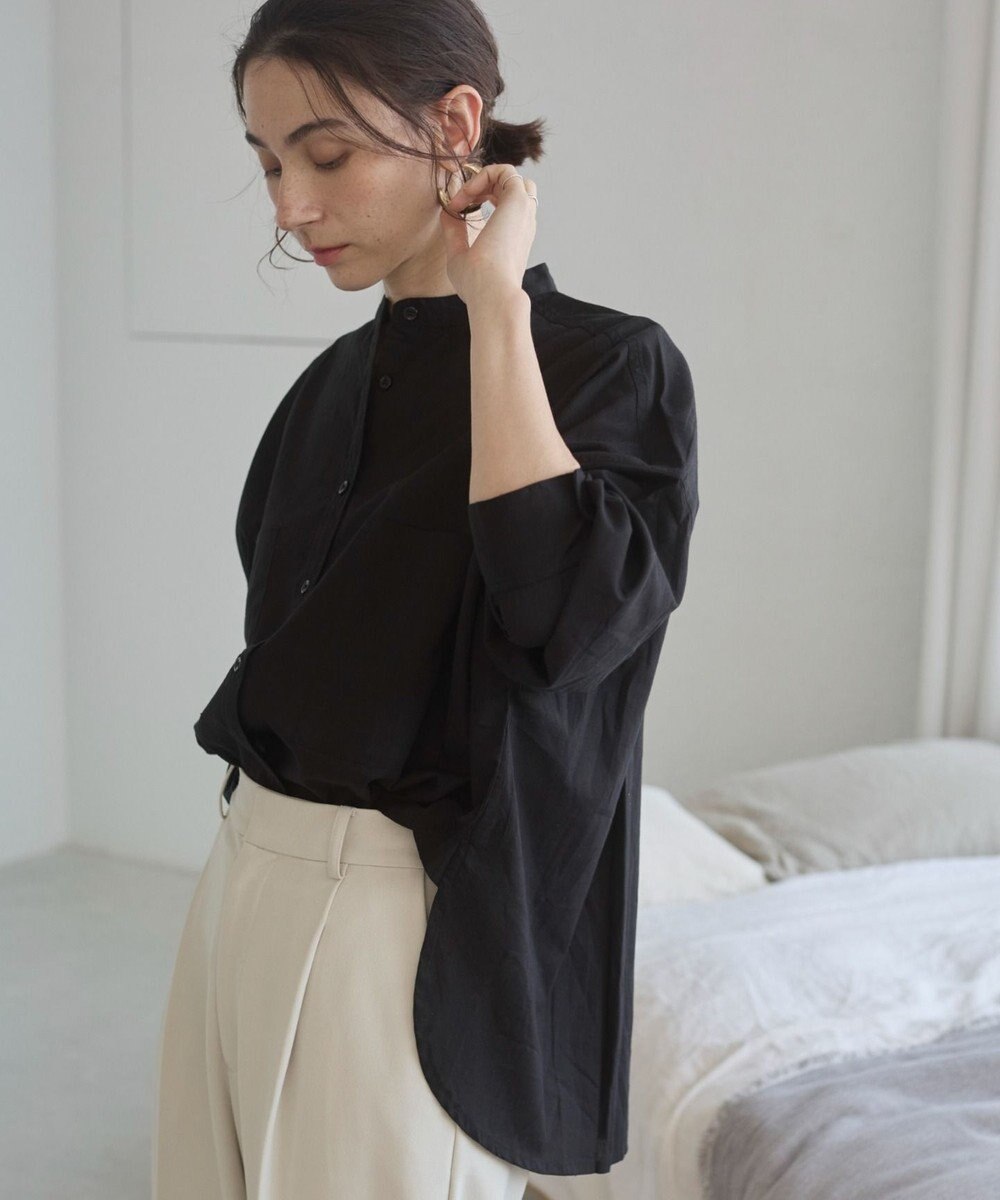 WEGO 着丈が選べる オーバーサイズ バンドカラー シャツ / ストライプ / 無地 