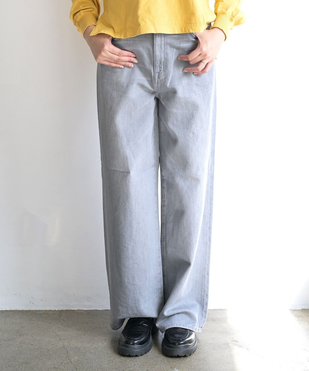 caqu スッキリ足長効果 ハイライズバギーシルエットデニム 