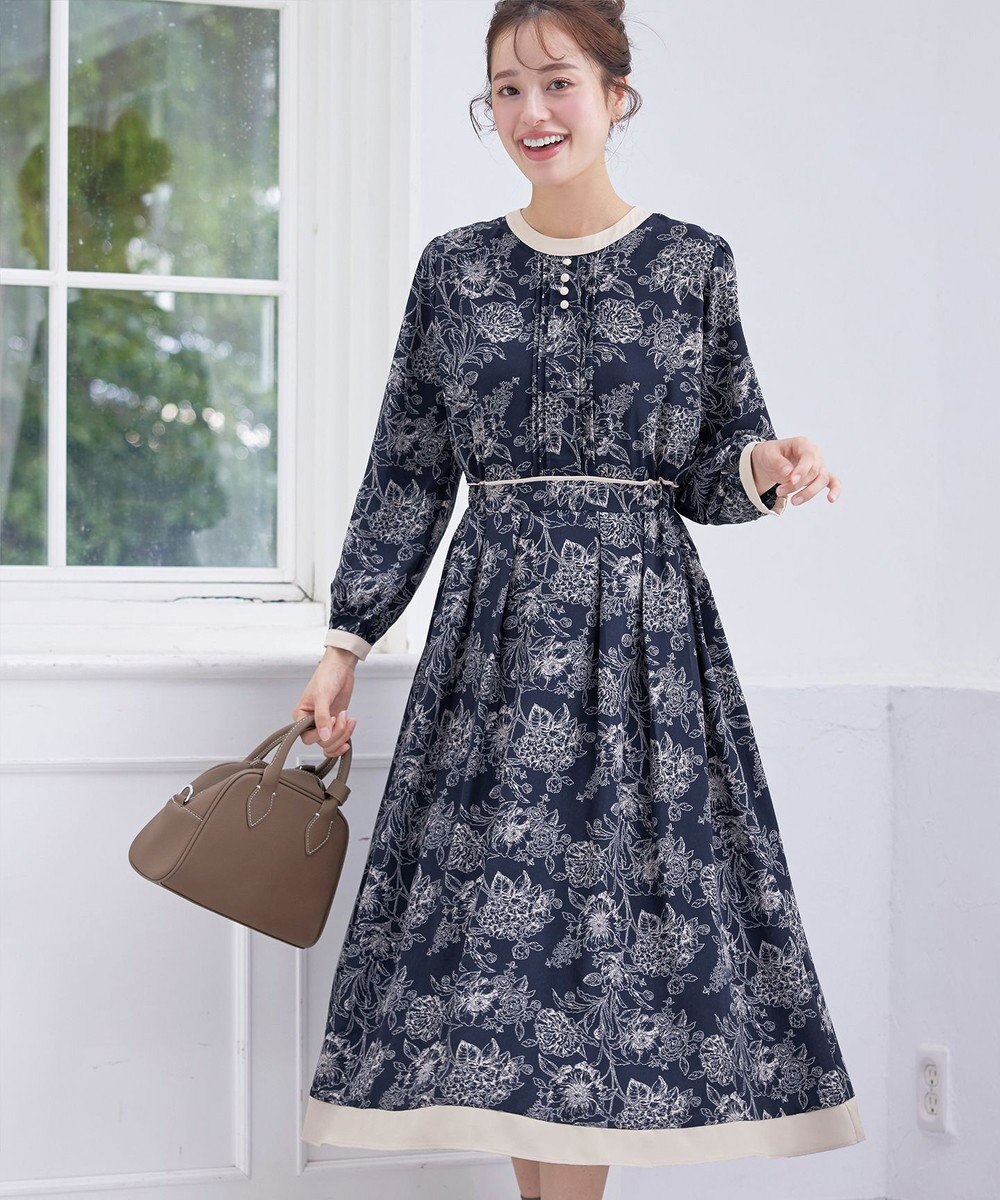 Tiaclasse L 【洗える】トワルドジュイ配色ワンピース 