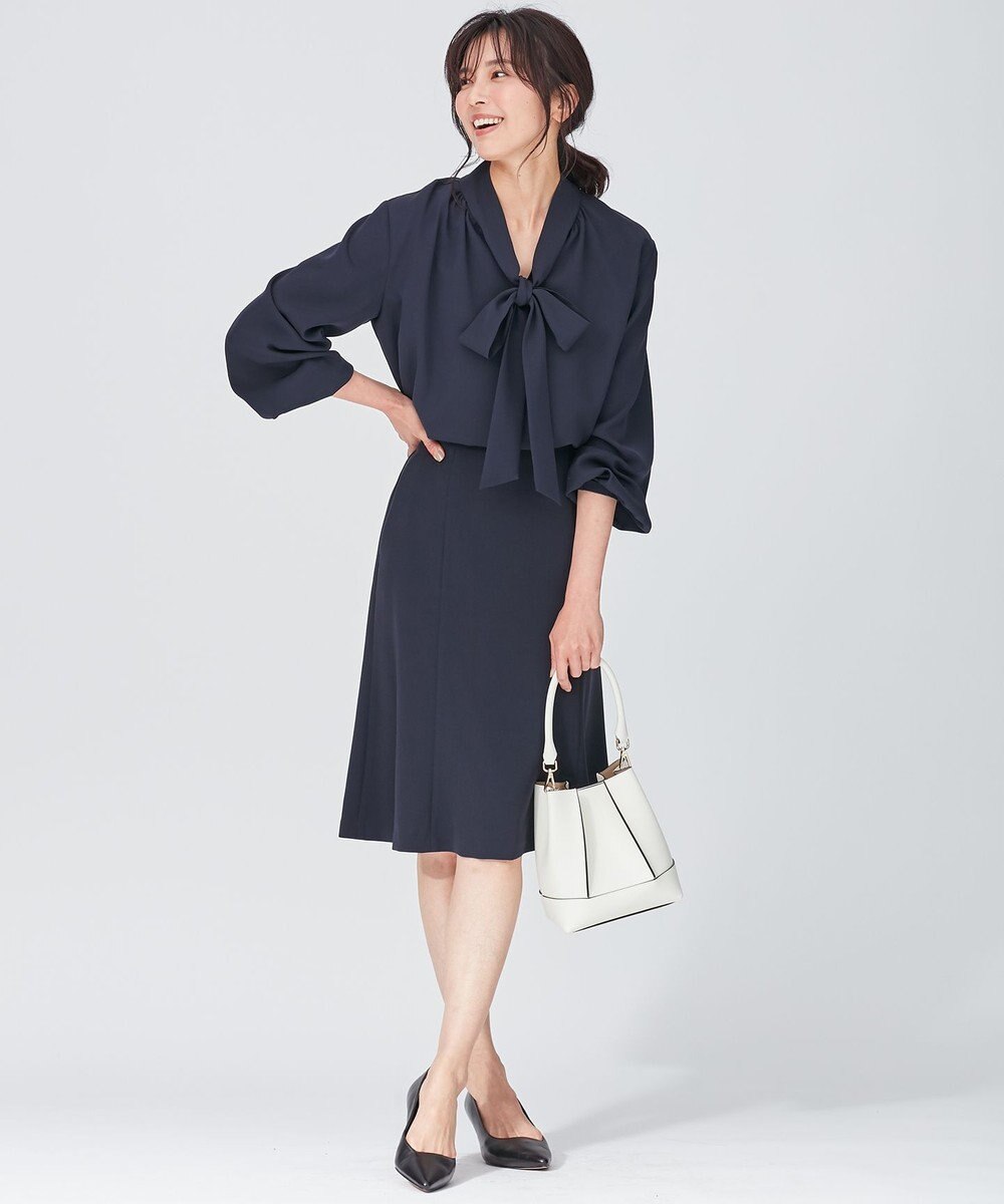 23区 L リボンディテール ギャザー ブラウス 