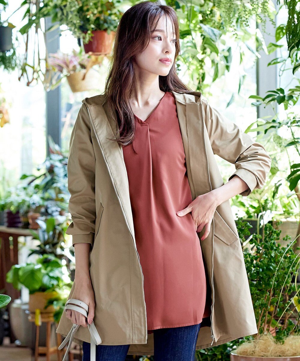 Tiaclasse 【洗える】ミドル丈マウンテンコート 