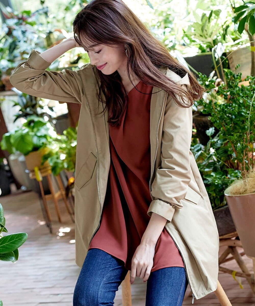 Tiaclasse 【洗える】ミドル丈マウンテンコート 