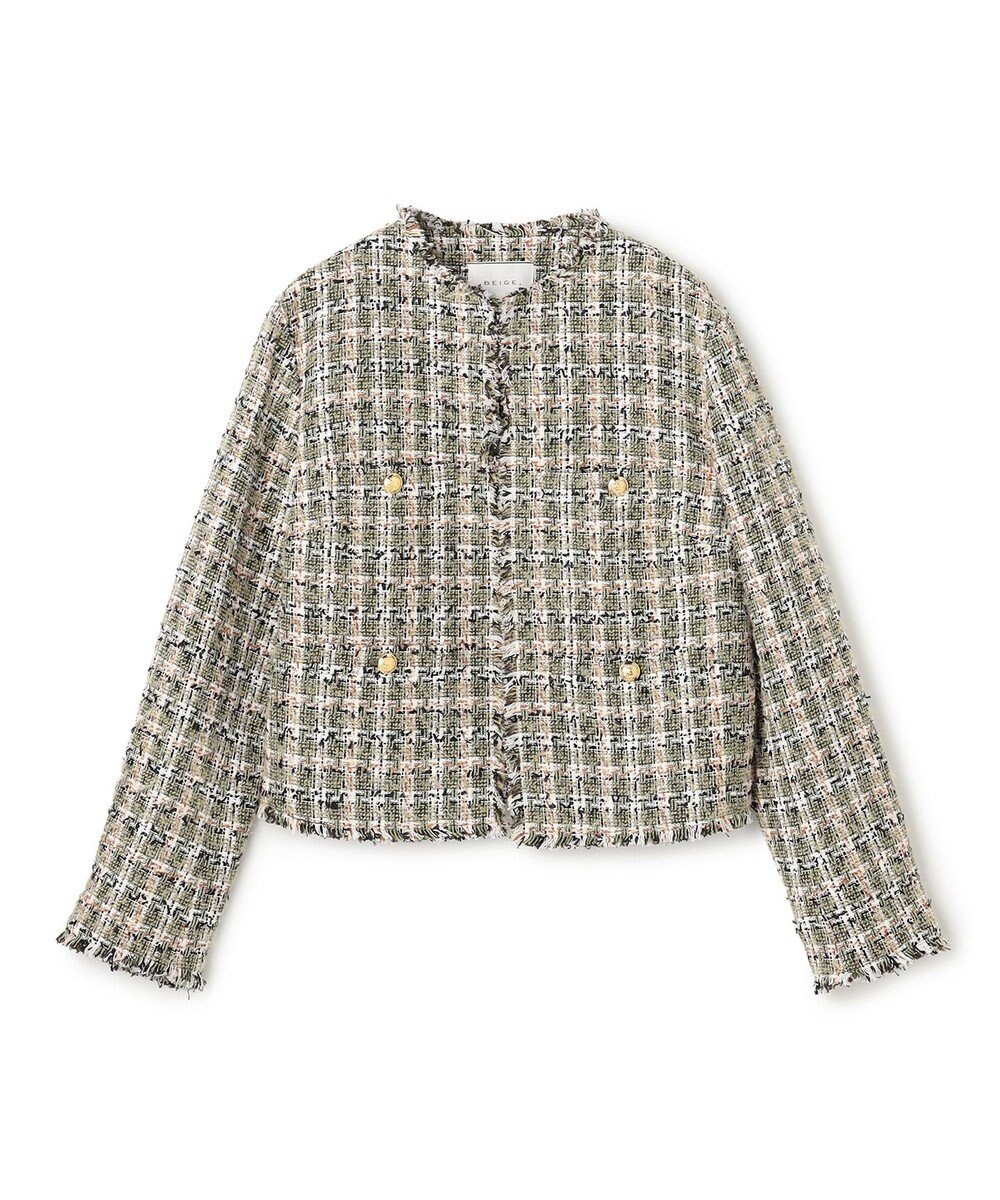 BEIGE， BERYL / ファンシーツイードノーカラージャケット 