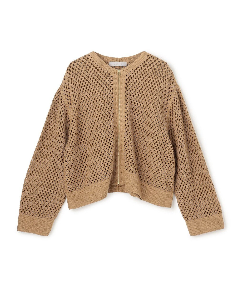 UNFILO クロシェレースニット ZIPカーディガン 