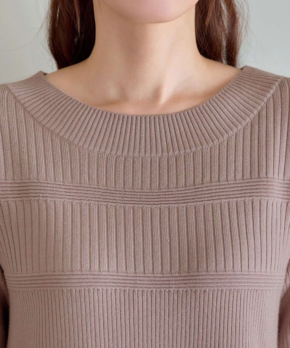 Tiaclasse L 【洗える】リブ切替デザインニットワンピース 