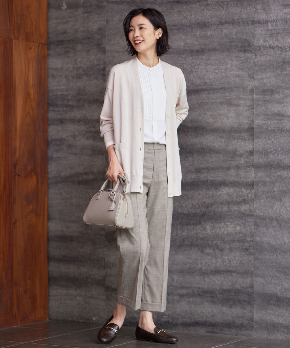 J.PRESS LADIES 【洗える】ヌーディスバックサテン バンドカラー ブラウス 