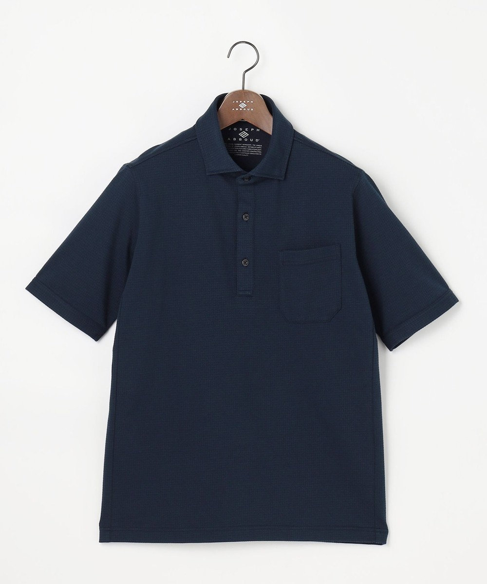 JOSEPH ABBOUD 【オーガニックコットン使用・JAPANファブリック】ミニ千鳥サッカー ポロシャツ 