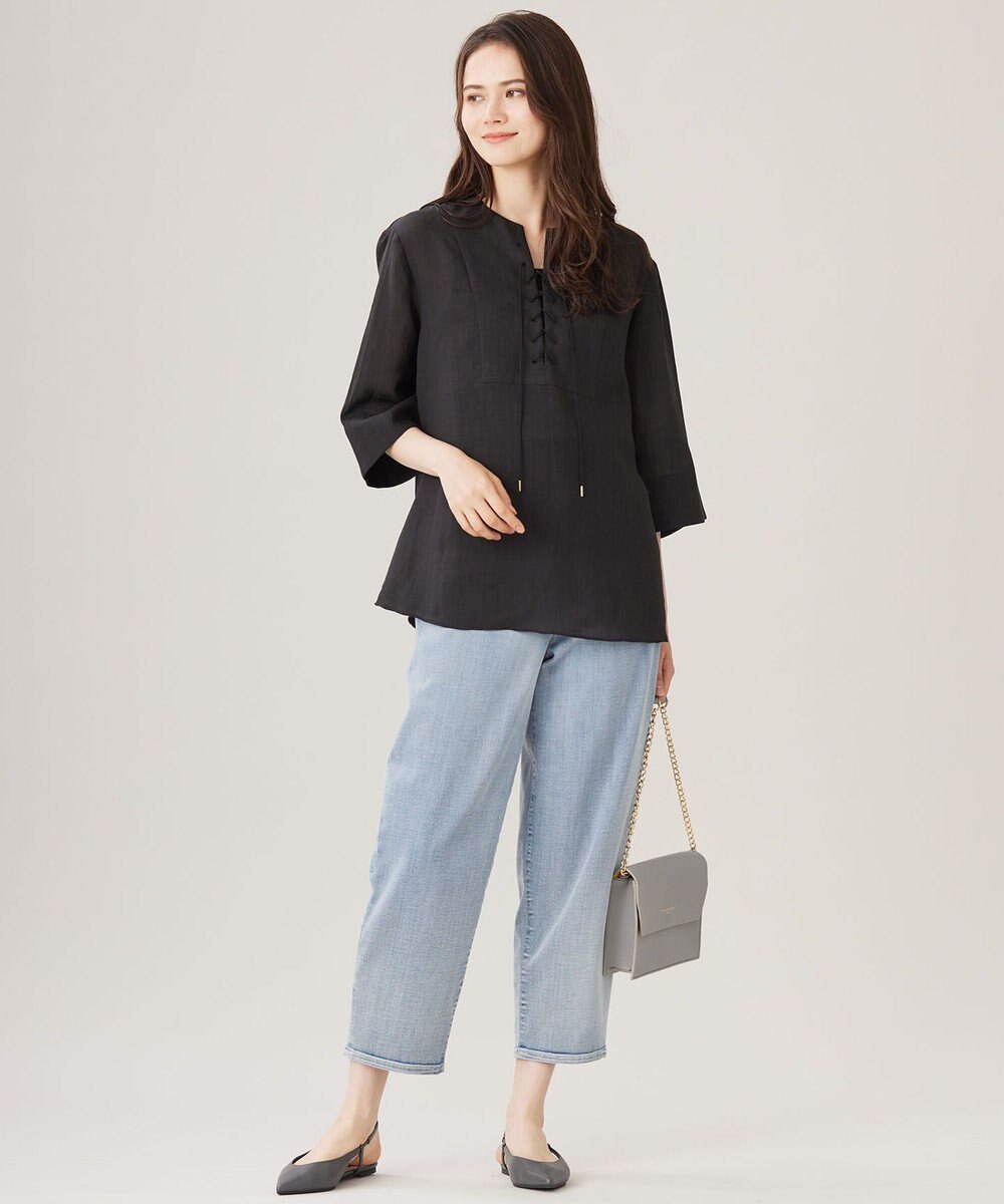 自由区 【カタログ掲載・接触冷感・洗える】ラミーローンプルオーバー ブラウス 