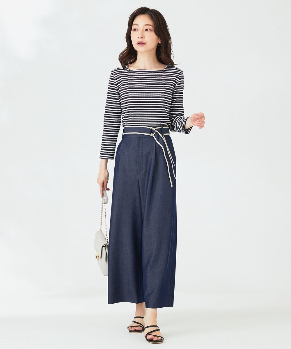 ANY SIS 【前後着用可】マルチボーダー2WAYテレコ カットソー 