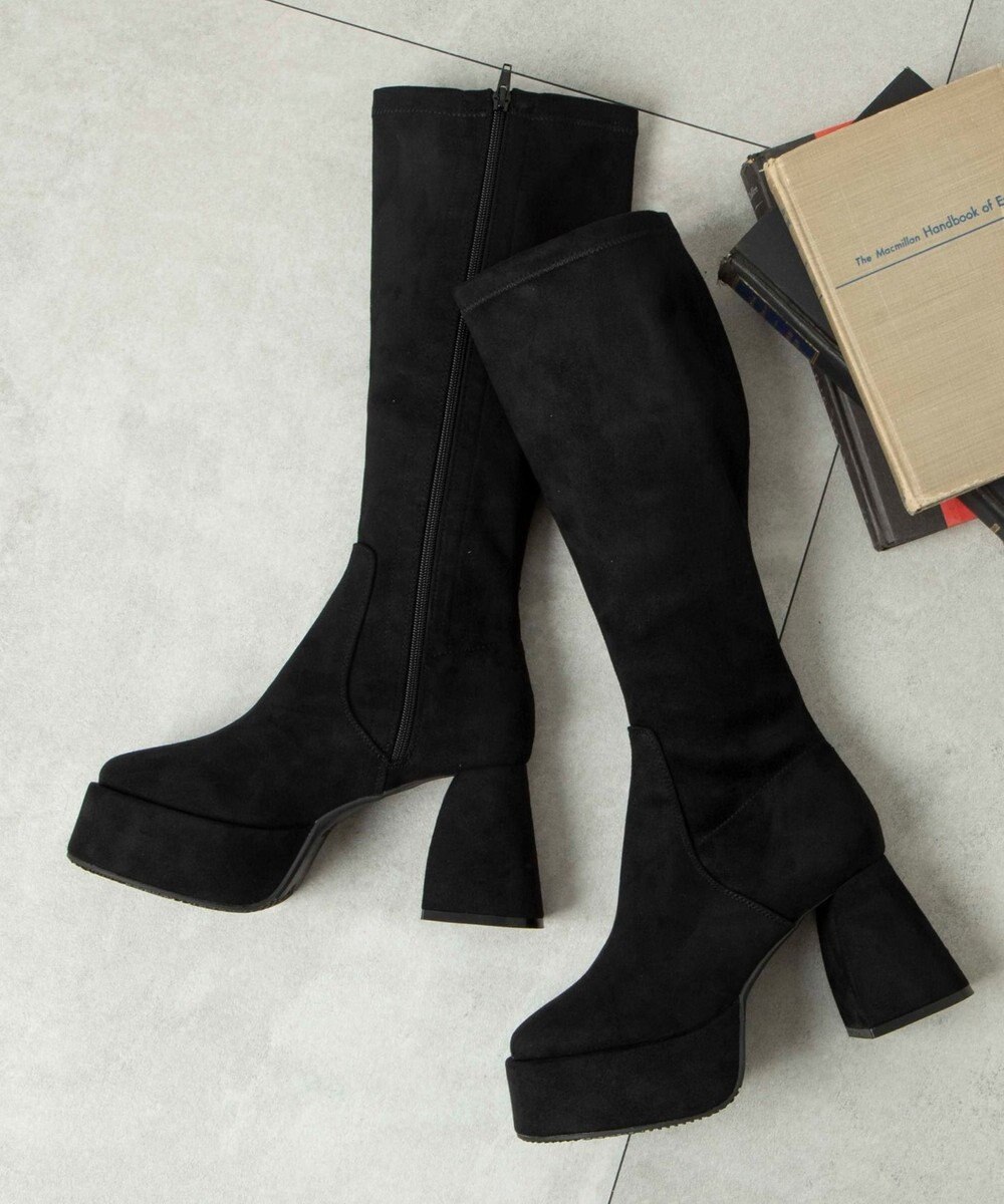 WEGO ストーム付きワイドヒールロングブーツ 