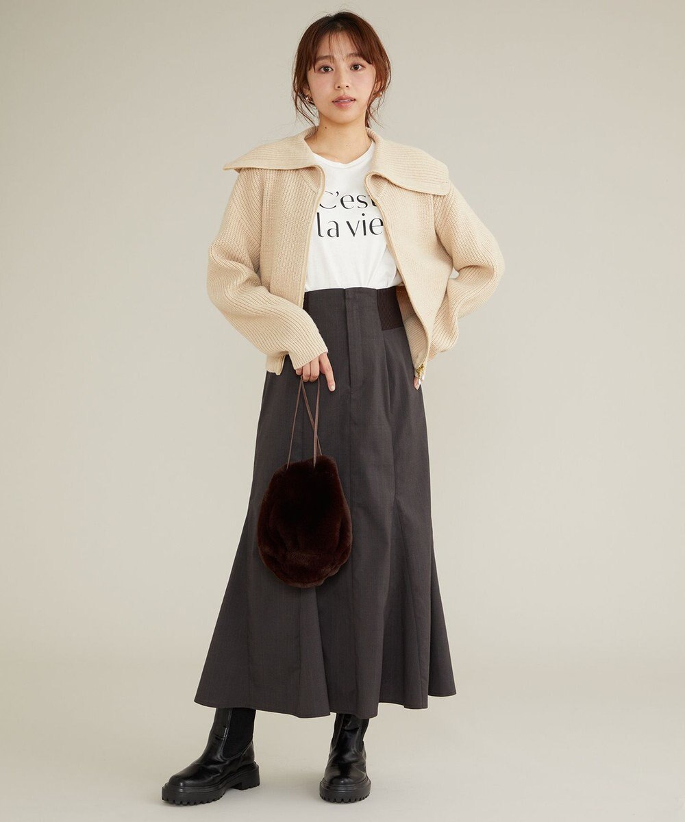 Feroux 【古畑星夏さん着用・洗える】サイドリブマーメイド スカート 