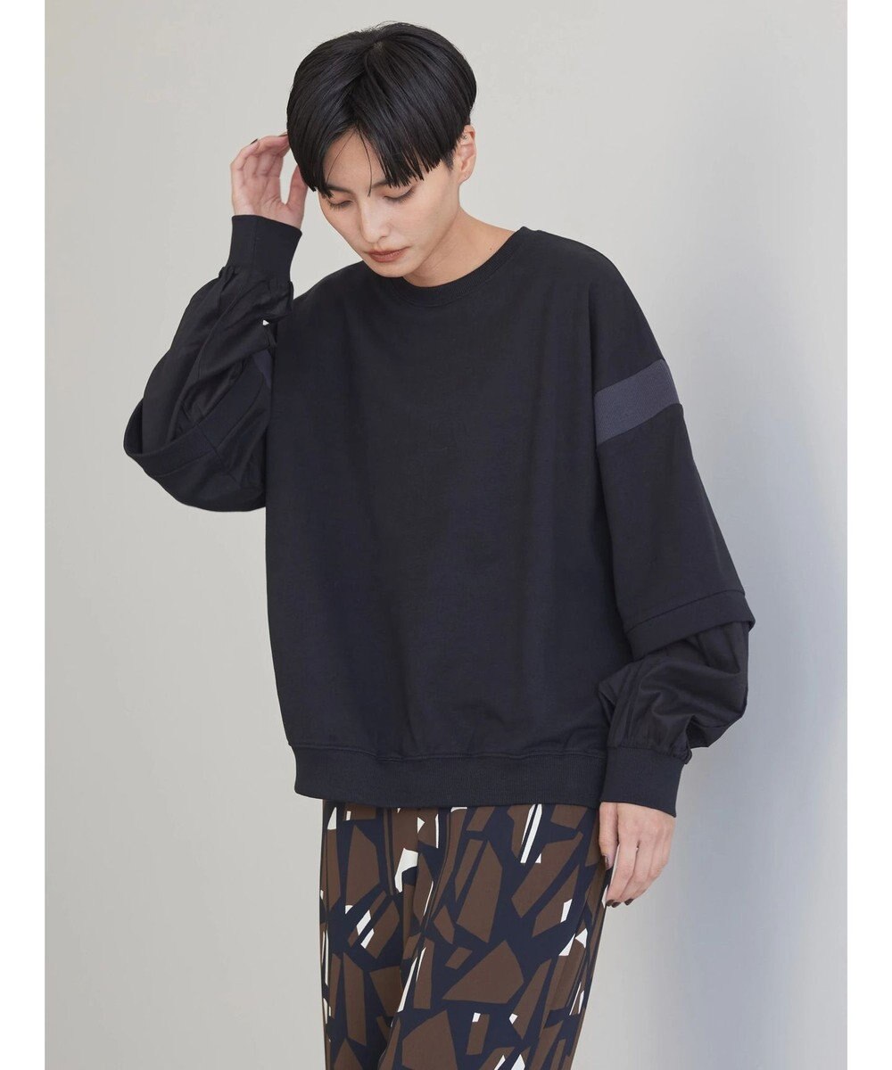 AMERICAN HOLIC 袖異素材ミニ裏毛プルオーバー 