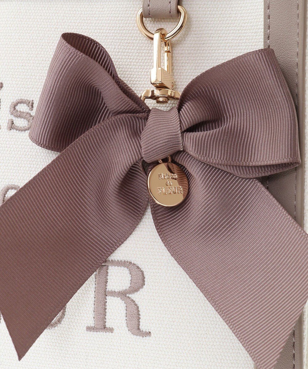 Maison de FLEUR EC限定ロゴ刺繍キャンバス2Wayバッグ 