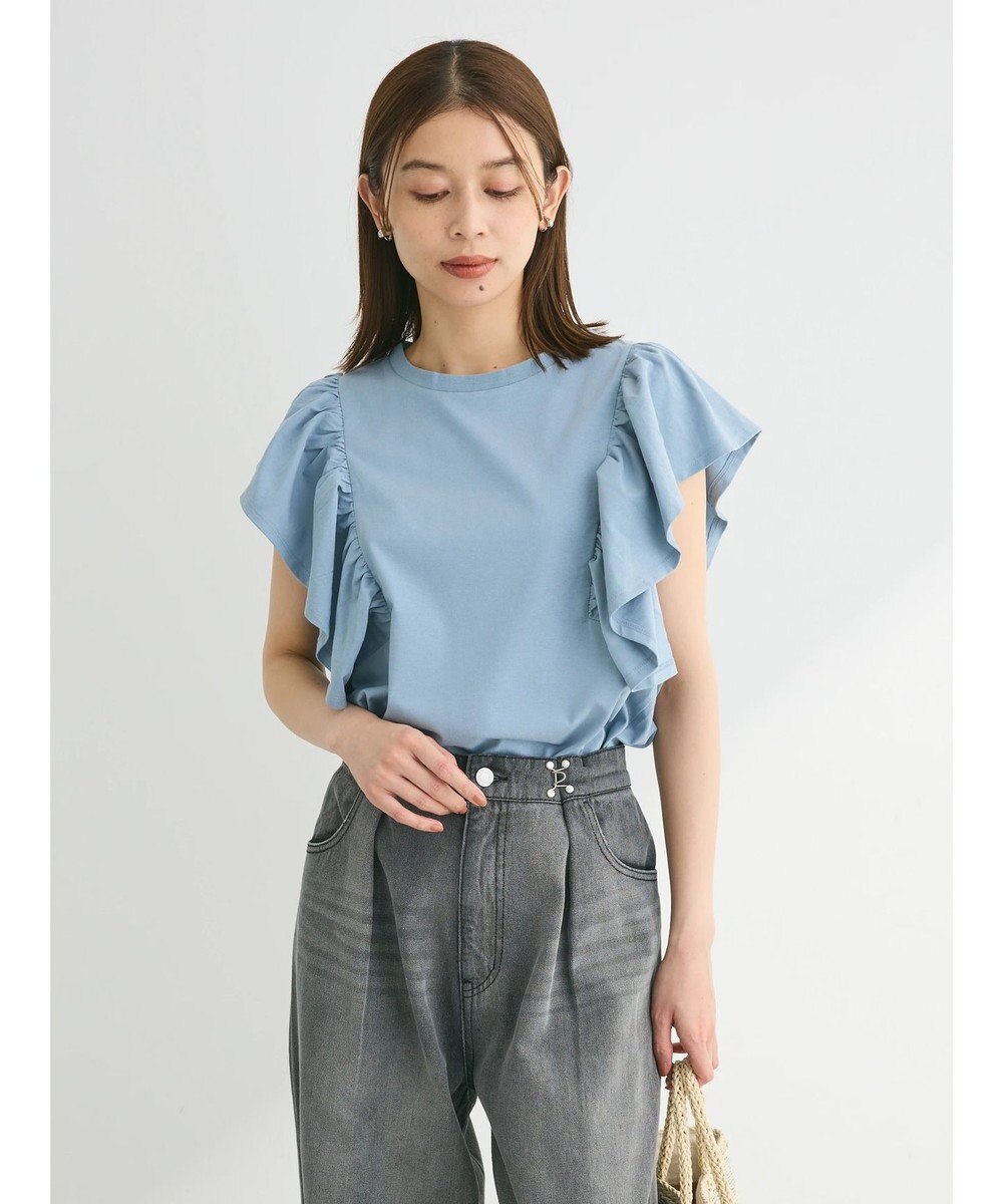 Green Parks ・ＳＵＧＡＲ　ＳＰＯＯＮ＜ＣＯＯＬ＞ラッフルスリーブＴＥＥ 