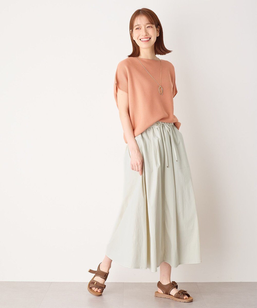 ANY 【ウエストゴム】ナイロンベイカーフレアスカート 