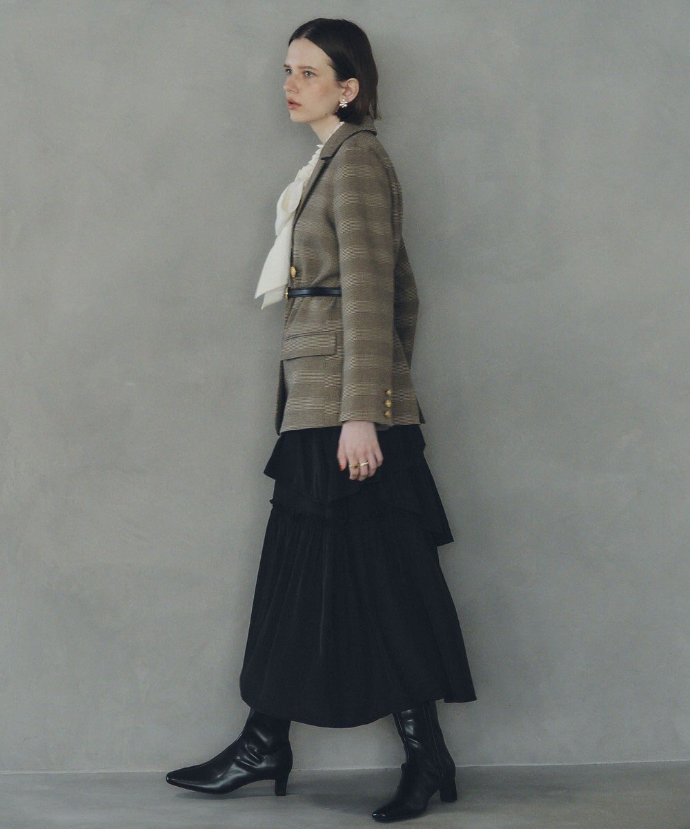 YECCA VECCA アシンメトリーラッフルスカート 