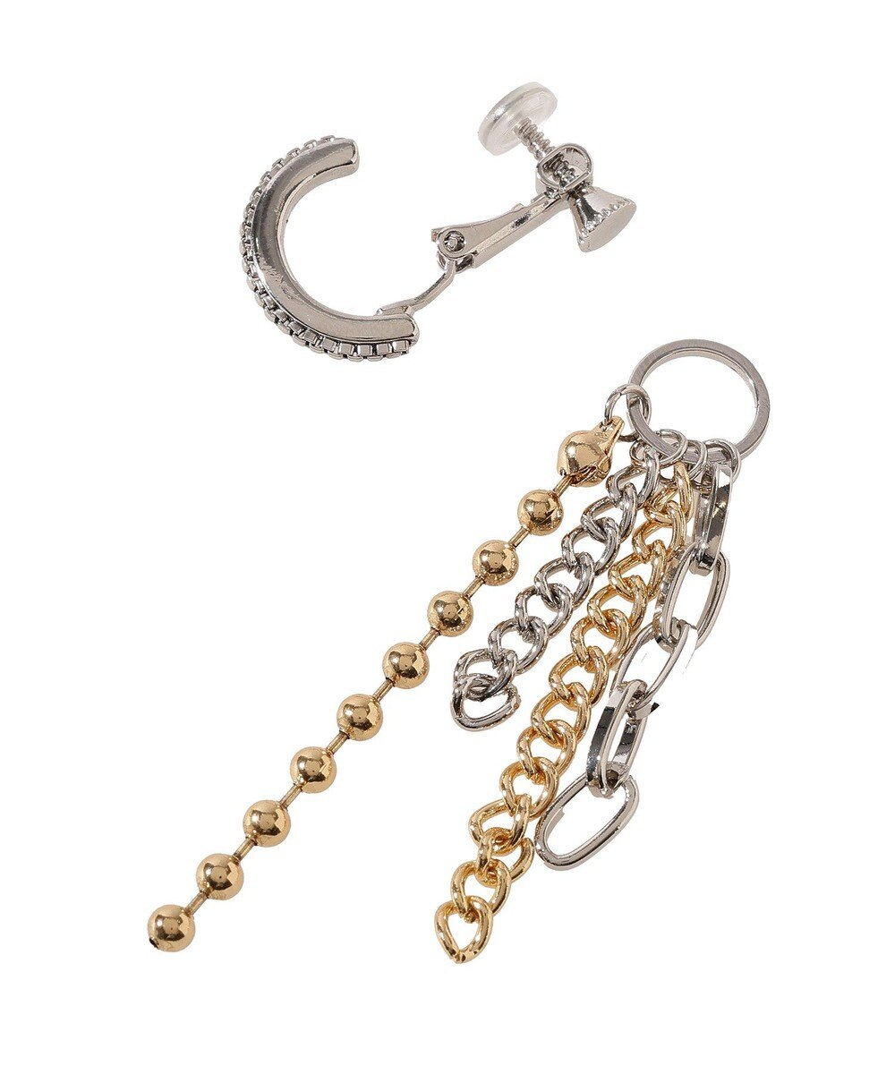 YECCA VECCA チェーンフリンジイヤリング 