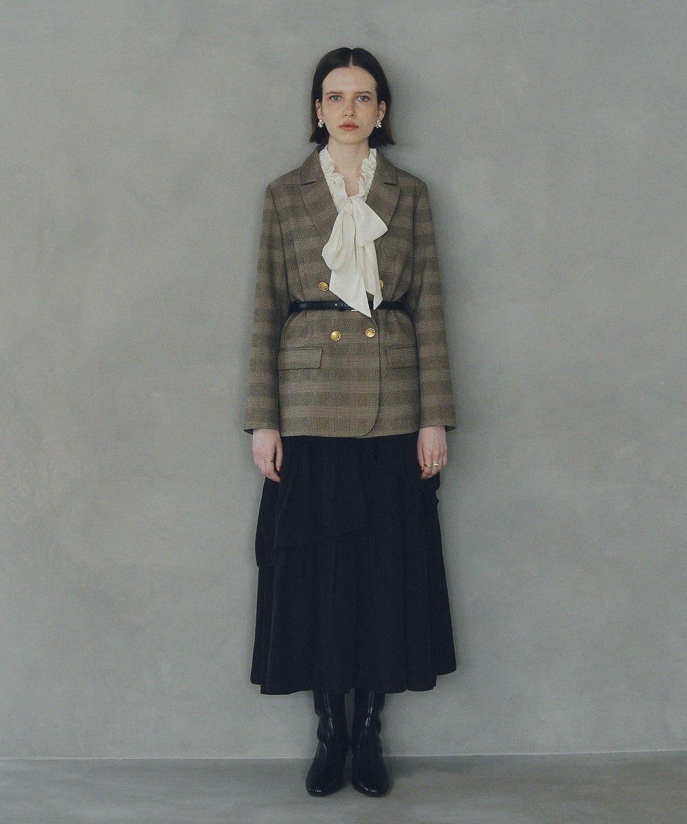 YECCA VECCA アシンメトリーラッフルスカート 