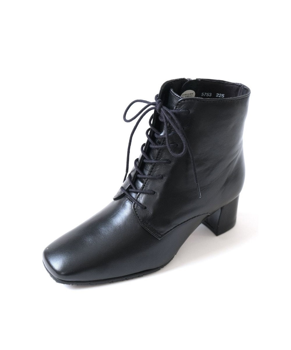 Pointer 内側ファスナー 本革レースアップショートブーツ 