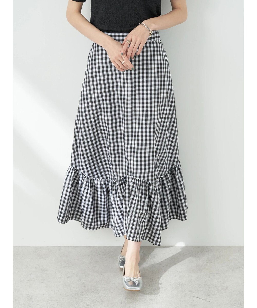 earth music&ecology イレヘムチェックスカート 